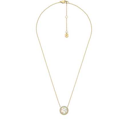 Překrásný pozlacený náhrdelník s perletí a krystaly JF04865710 Fossil