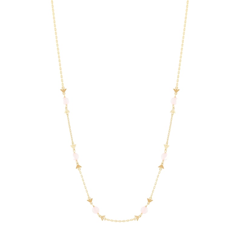 Módní pozlacený náhrdelník s křemenem EGS3200710 Emporio Armani