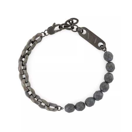 Slušivý náramek pro muže s hematitem AXG0151060 Armani Exchange