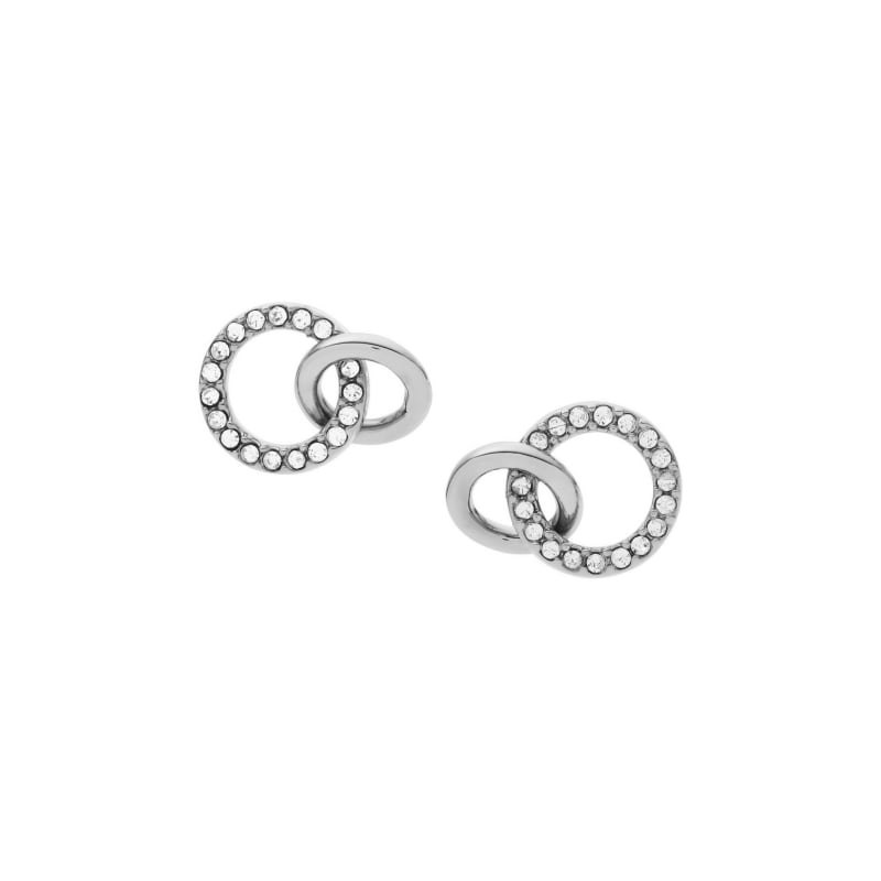 Třpytivé ocelové náušnice s kroužky Hazel JOF00626040 Fossil