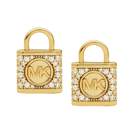 Stříbrné náušnice pecky se zirkony Visací zámek MKC1628AN710 Michael Kors