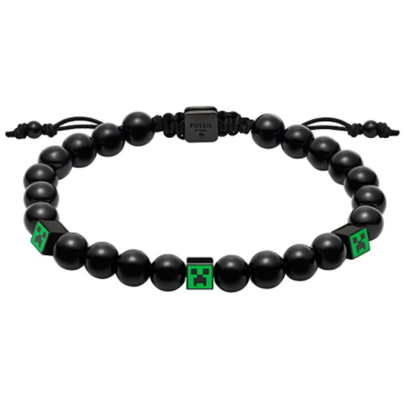 Černý korálkový náramek Minecraft x Fossil JFC04861001 Fossil