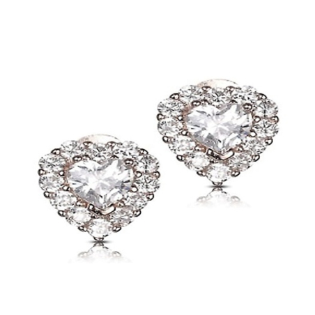 Stříbrné náušnice Třpytivé srdce E0003202 Moiss