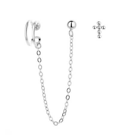 Asymetrické stříbrné náušnice E0004299 Moiss