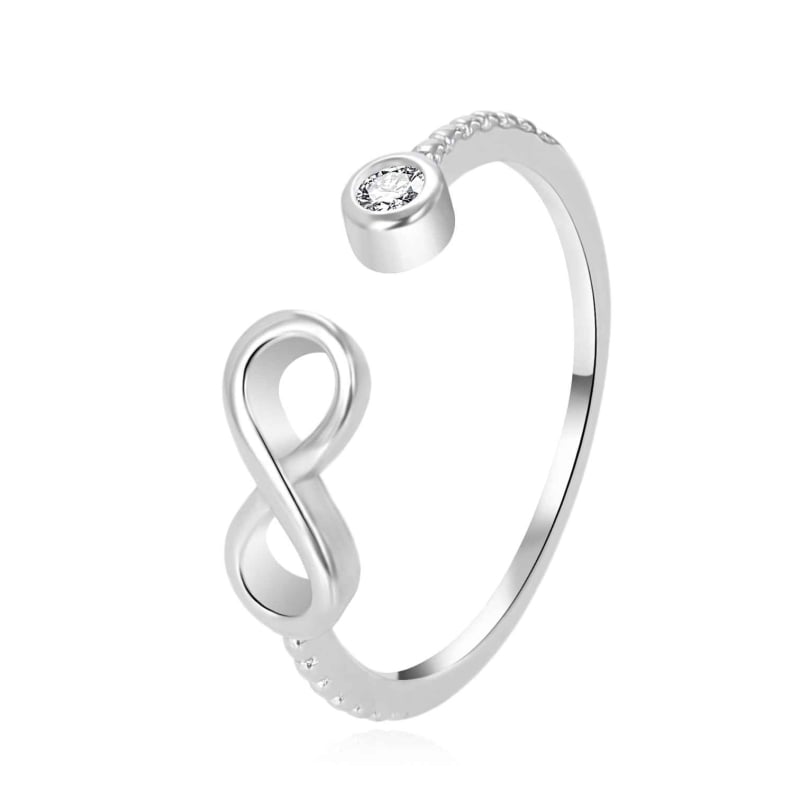 Stříbrný otevřený prsten se symbolem nekonečna AGT-R63W Agato / Obvod: 52 mm - 52 mm Stříbrný otevřený prsten se symbolem nekonečna AGT-R63W Agato / Obvod: 52 mm - 52 mm