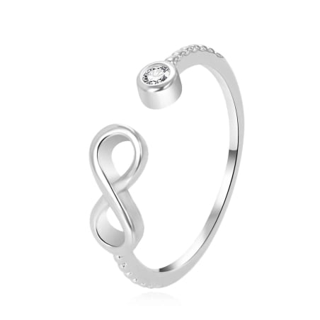Stříbrný otevřený prsten se symbolem nekonečna AGT-R63W Agato / Obvod: 52 mm - 52 mm