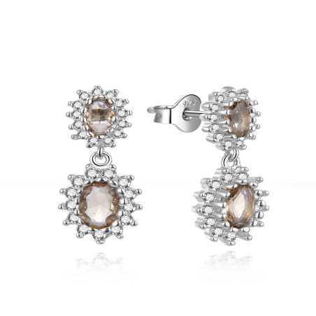 Originální stříbrné náušnice s kubickými zirkony E0003113 Moiss