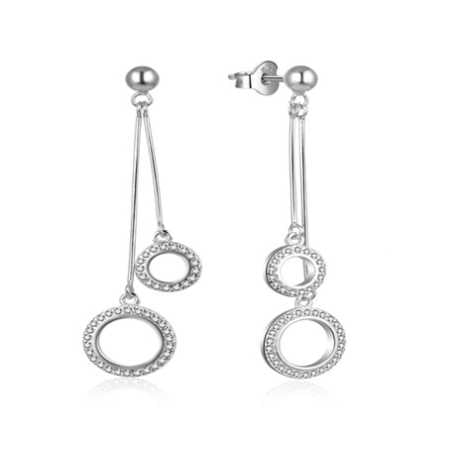 Stylové visací náušnice Kruhy se zirkony E0003042 Moiss