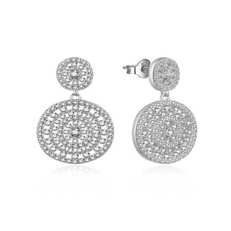 Blyštivé stříbrné náušnice s kubickými zirkony E0003006 Moiss