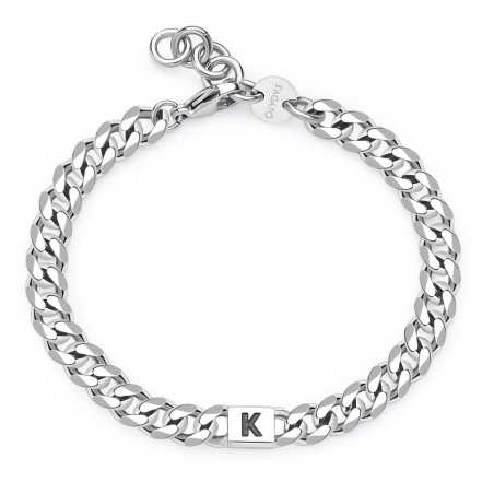 Pánský ocelový náramek s písmenem K Monogram SMG21 S Agapo
