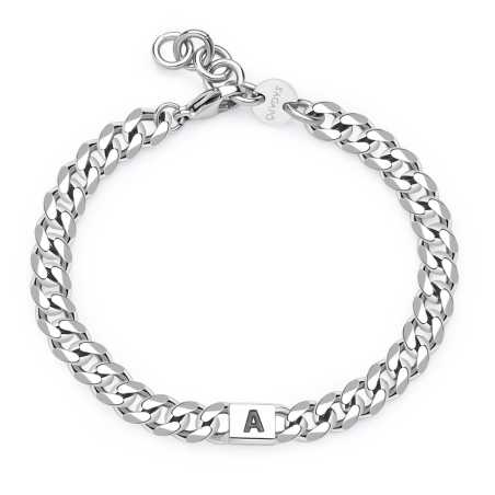 Pánský ocelový náramek s písmenem A Monogram SMG11 S Agapo