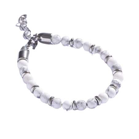 Pánský korálkový náramek s howlitem MCGB5006 Marc Malone