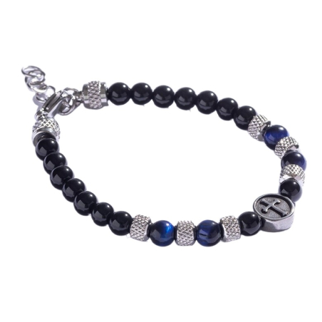 Korálkový náramek s modrým tygřím okem MCGB5016 Marc Malone
