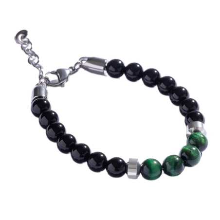 Stylový korálkový náramek se zeleným křemenem MCGB5020 Marc Malone