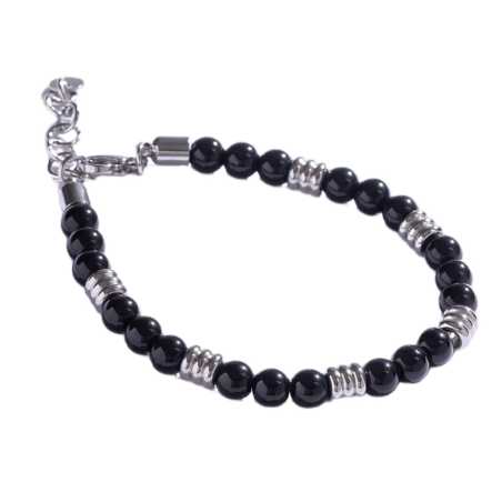 Černý korálkový náramek pro muže MCGB5027 Marc Malone