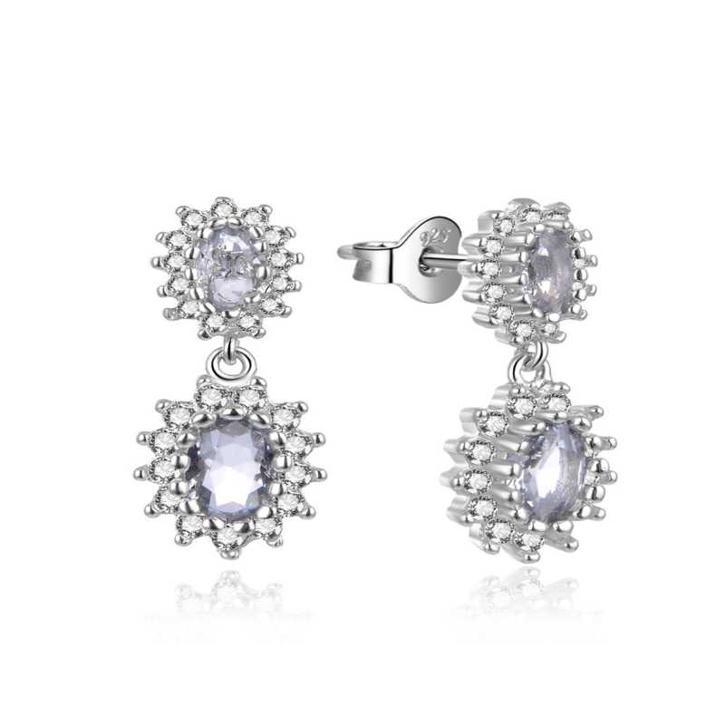 Slušivé stříbrné náušnice s kubickými zirkony E0003115 Moiss