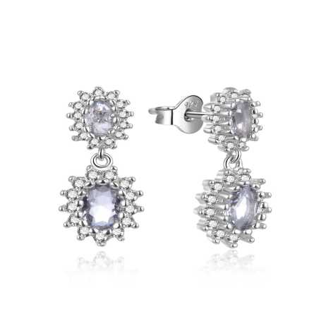 Slušivé stříbrné náušnice s kubickými zirkony E0003115 Moiss