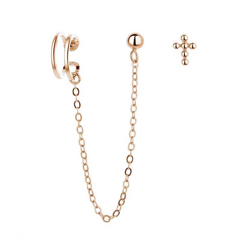 Asymetrické pozlacené náušnice ze stříbra E0004301 Moiss