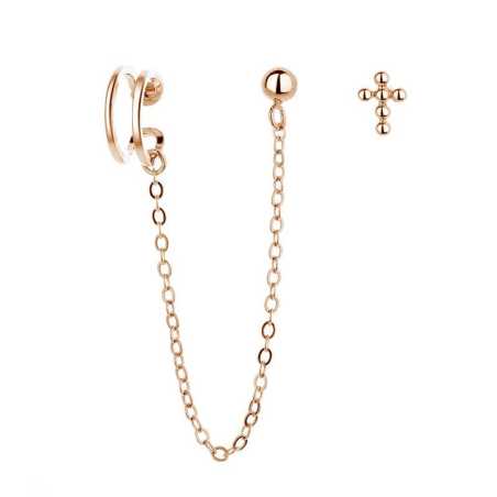 Asymetrické pozlacené náušnice ze stříbra E0004301 Moiss