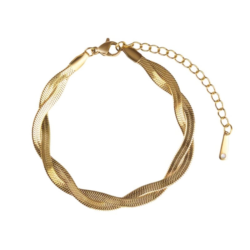 Dvojitý pozlacený náramek z oceli Hádek EWB250243G Emily Westwood