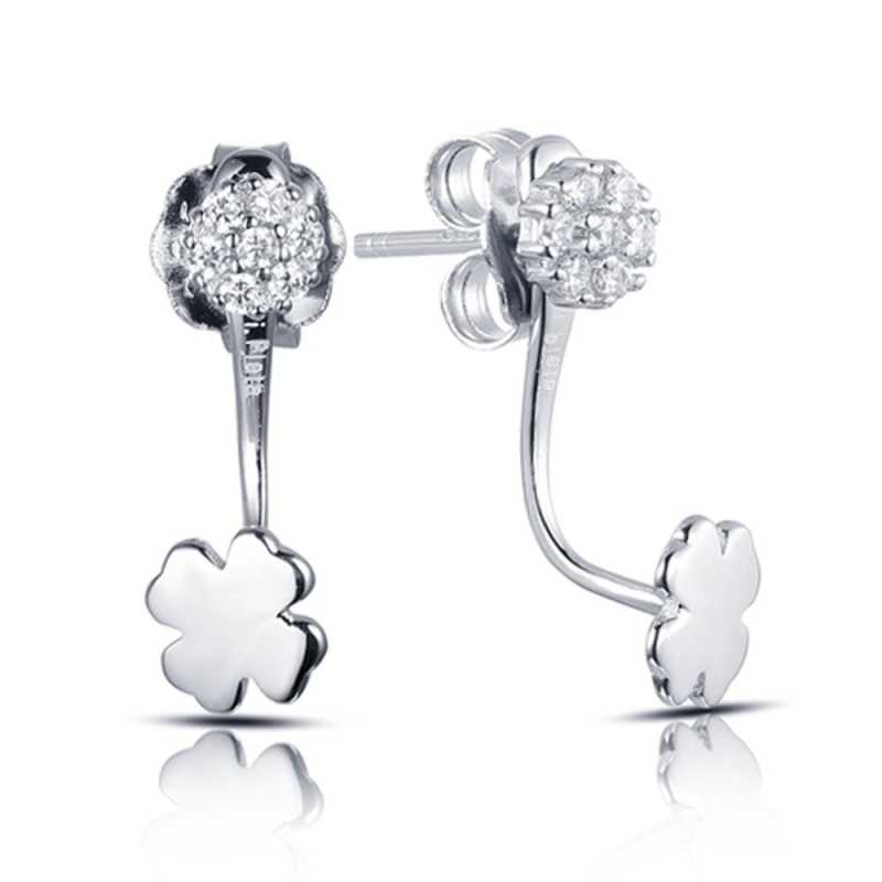 Krásné stříbrné náušnice Čtyřlístek 2v1 E0003308 Moiss