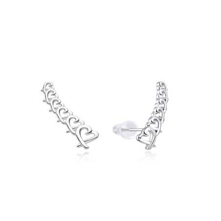 Srdíčkové podélné náušnice ze stříbra E0003157 Moiss