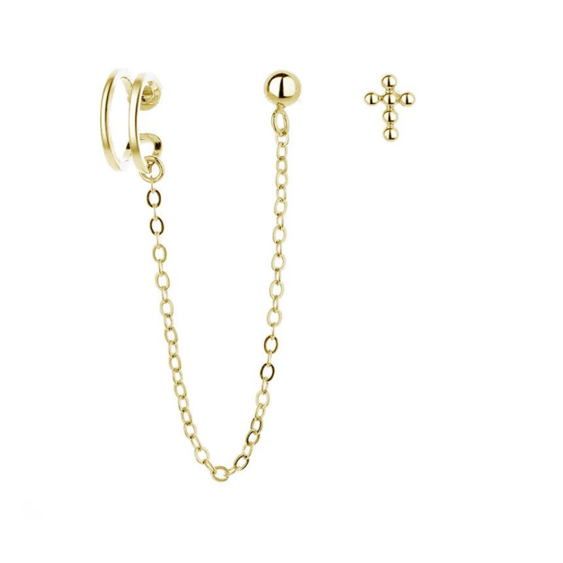 Asymetrické pozlacené náušnice ze stříbra E0004300 Moiss