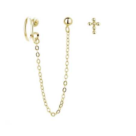 Asymetrické pozlacené náušnice ze stříbra E0004300 Moiss