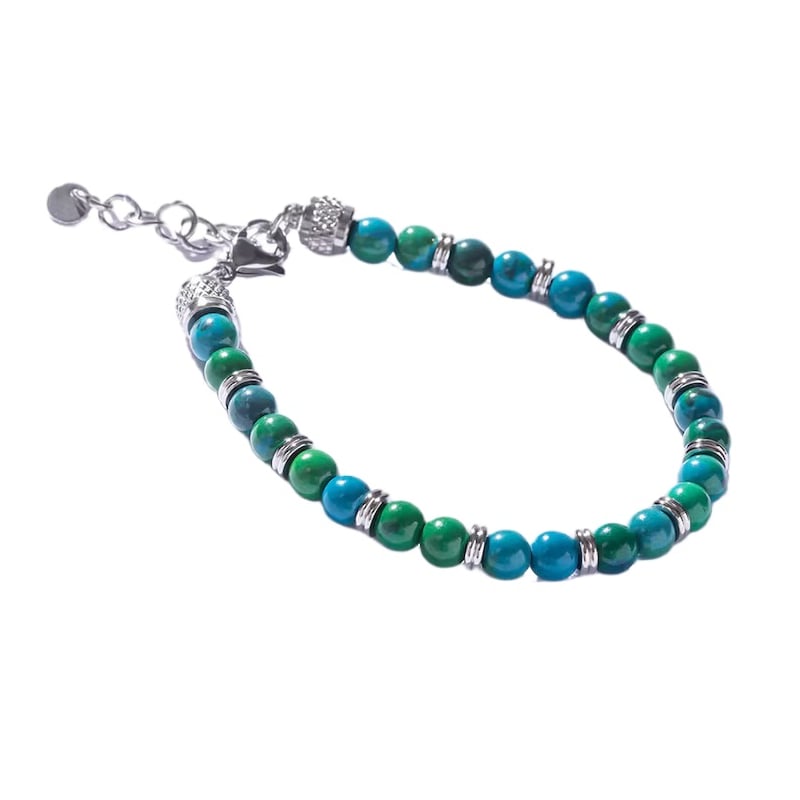 Pánský korálkový náramek s umělým chryzokolem MCGB5014 Marc Malone Pánský korálkový náramek s umělým chryzokolem MCGB5014 Marc Malone