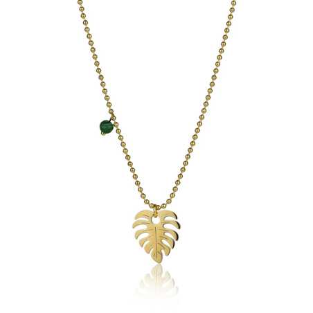 Originální pozlacený náhrdelník Lístek Katherine EWN23043G Emily Westwood