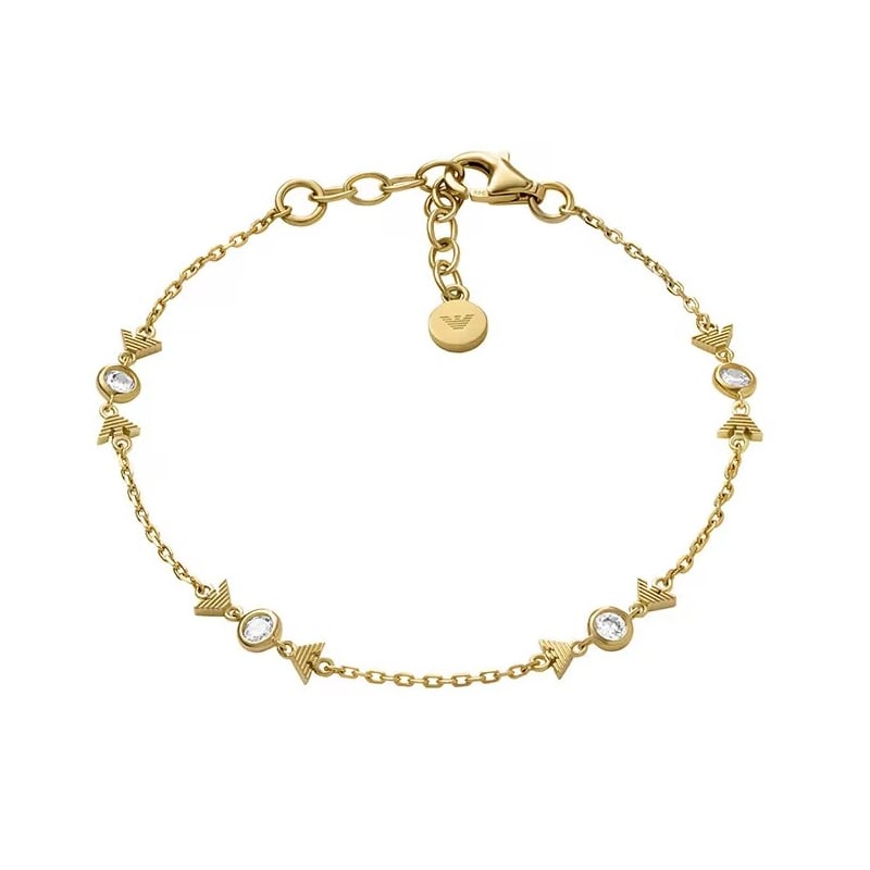 Půvabný pozlacený náramek pro ženy se zirkony EG3619710 Emporio Armani Půvabný pozlacený náramek pro ženy se zirkony EG3619710 Emporio Armani