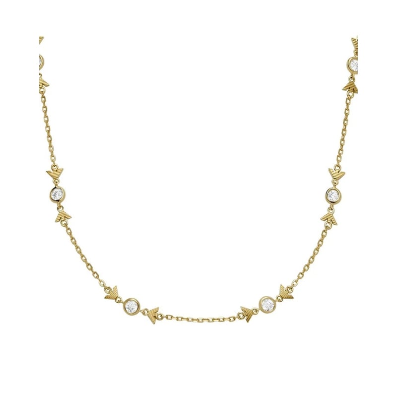 Fashion pozlacený náhrdelník se zirkony EG3618710 Emporio Armani Fashion pozlacený náhrdelník se zirkony EG3618710 Emporio Armani