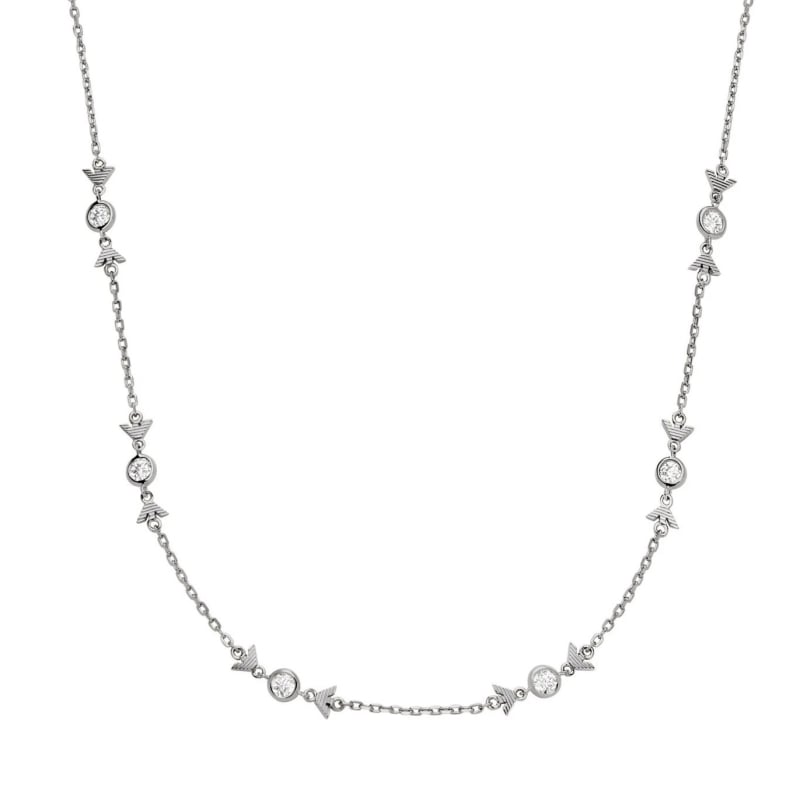 Fashion stříbrný náhrdelník se zirkony EG3615040 Emporio Armani Fashion stříbrný náhrdelník se zirkony EG3615040 Emporio Armani