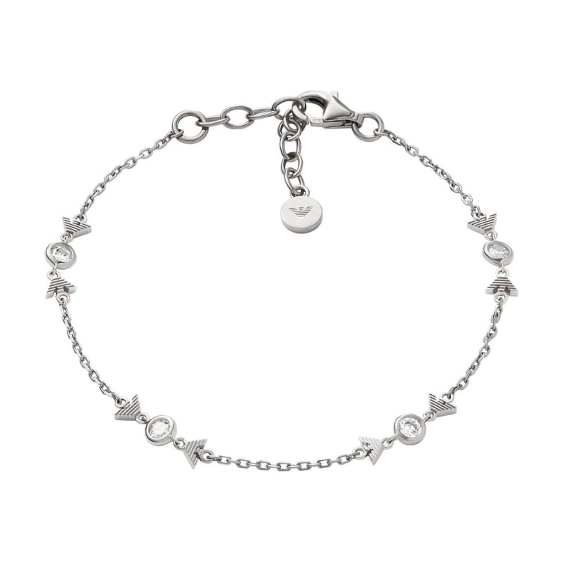 Půvabný stříbrný náramek pro ženy se zirkony EG3616040 Emporio Armani