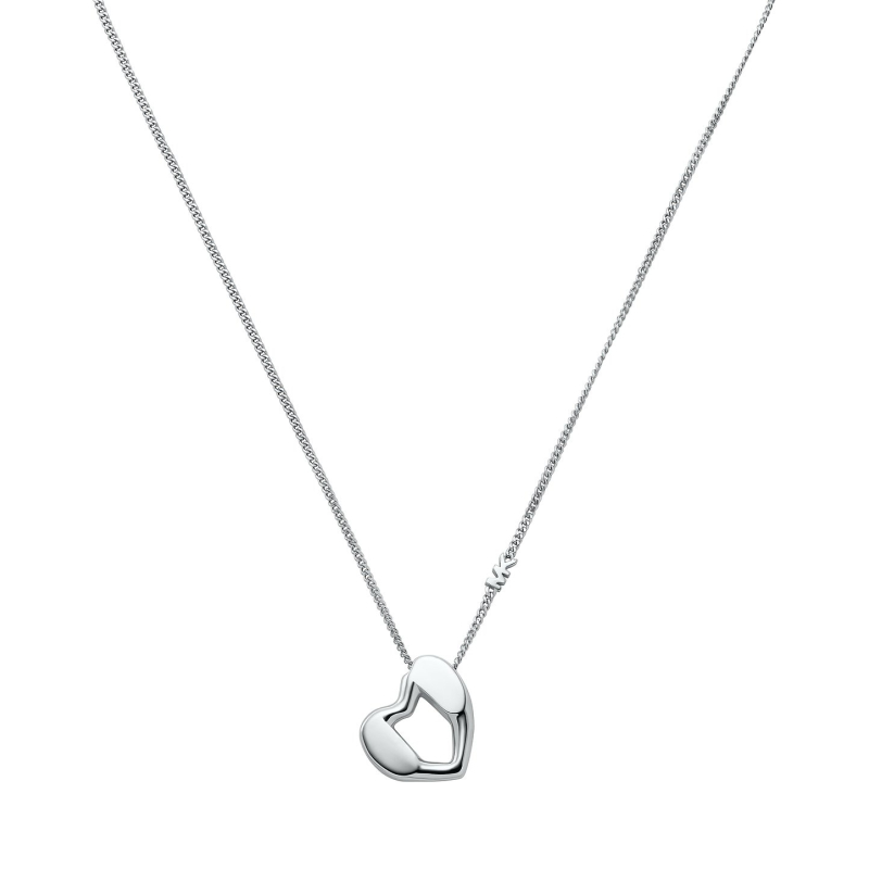 Něžný stříbrný náhrdelník se srdcem Love Kors MKC1777040 Michael Kors