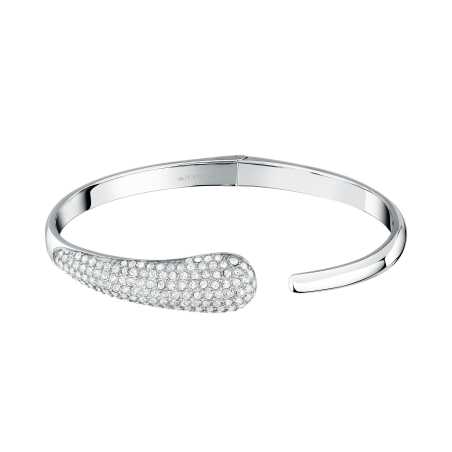 Pevný ocelový náramek s krystaly Design SAYP18 Morellato / Průměr: 6 cm