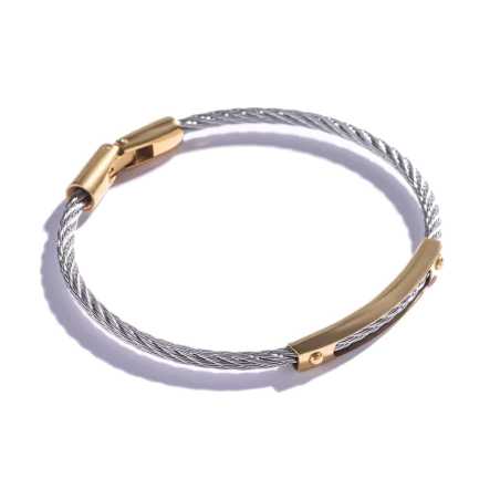 Pánský bicolor náramek z oceli MCGB5002SG Marc Malone