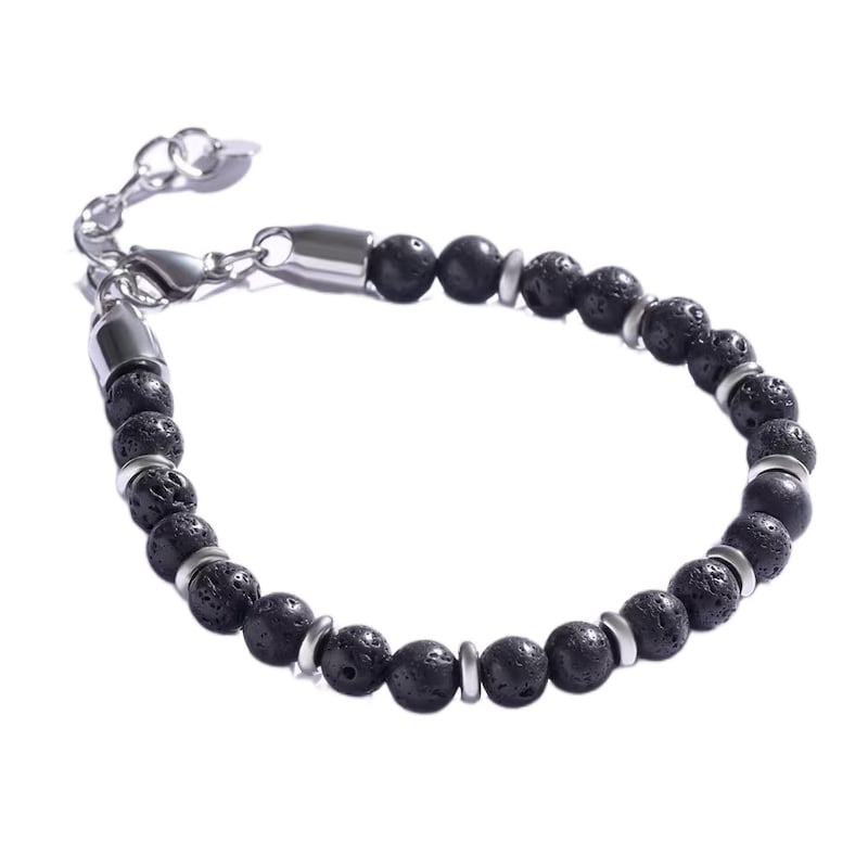 Pánský korálkový náramek s lávovým kamenem MCGB5009 Marc Malone Pánský korálkový náramek s lávovým kamenem MCGB5009 Marc Malone