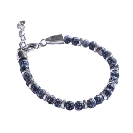 Pánský korálkový náramek s achátem MCGB5010 Marc Malone