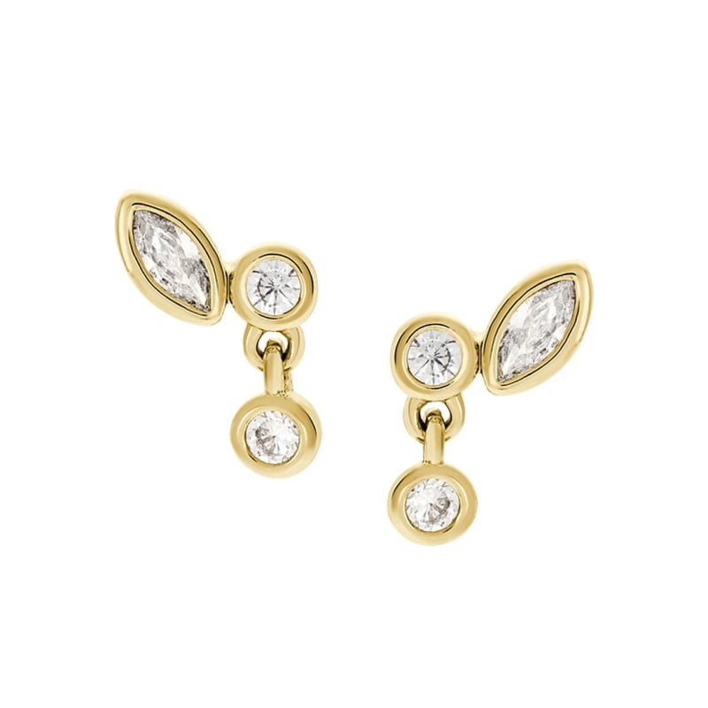 Něžné pozlacené náušnice z mosazi Ellis JA7290710 Fossil Něžné pozlacené náušnice z mosazi Ellis JA7290710 Fossil