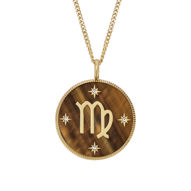 Pozlacený náhrdelník znamení Panna Written in the Stars JF04843710 Fossil