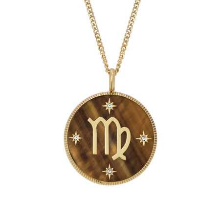Pozlacený náhrdelník znamení Panna Written in the Stars JF04843710 Fossil