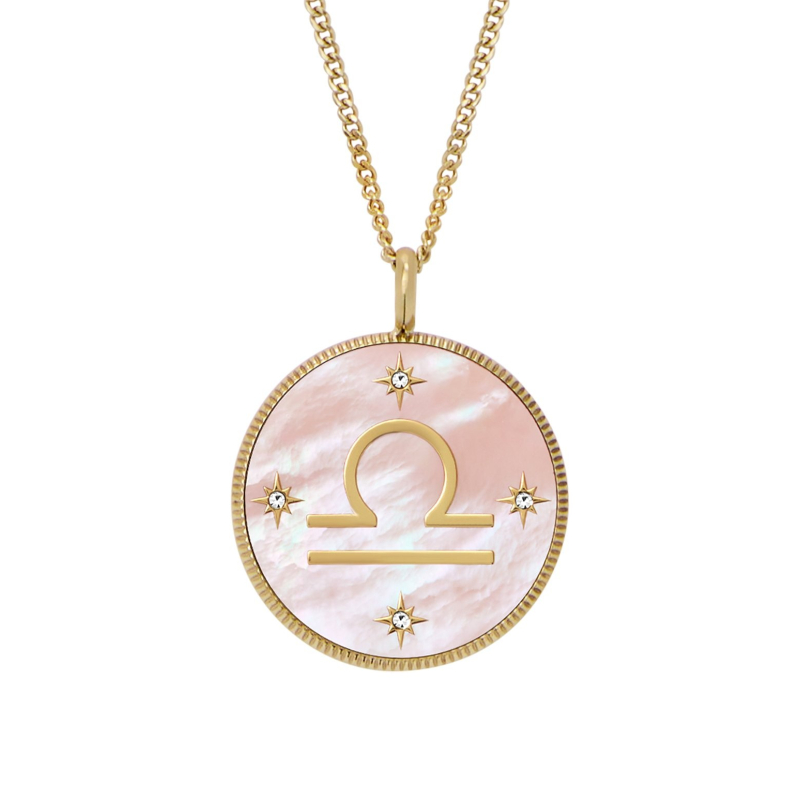 Pozlacený náhrdelník znamení Váhy Written in the Stars JF04844710 Fossil Pozlacený náhrdelník znamení Váhy Written in the Stars JF04844710 Fossil