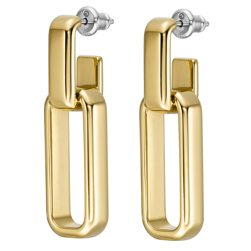 Výrazné pozlacené náušnice 2v1 Archival Core JOF00975710 Fossil