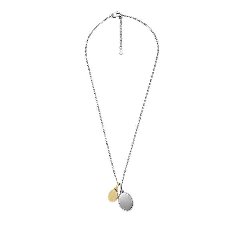 Pánský bicolor náhrdelník s přívěsky JF04850998 Fossil Pánský bicolor náhrdelník s přívěsky JF04850998 Fossil