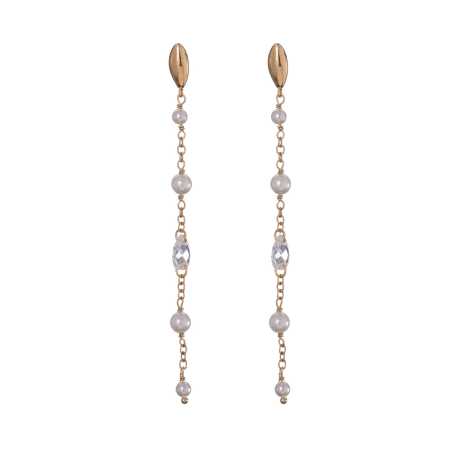 Visací pozlacené náušnice s pravou perlou AL4923-Oro Alisia