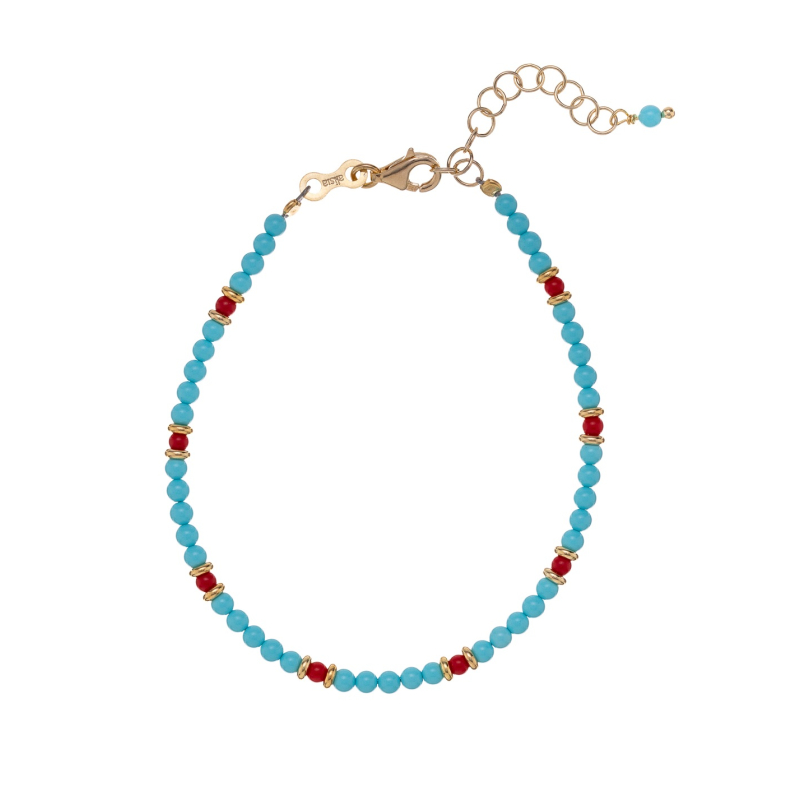Korálkový náramek z tyrkysu a červeného korálu AL3956.01.096 Alisia Korálkový náramek z tyrkysu a červeného korálu AL3956.01.096 Alisia