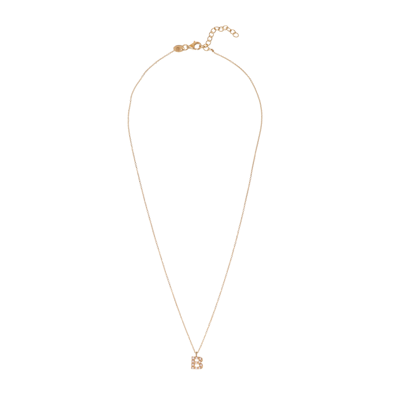 Pozlacený náhrdelník se Swarovski perličkami "B" AL4258.01.902 Alisia