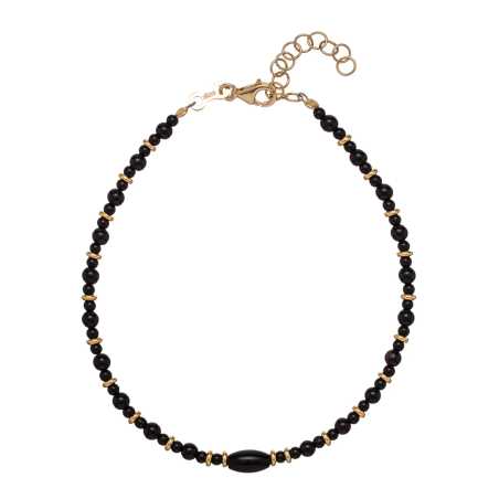 Pozlacený náramek s černým achátem AL4277-Oro Alisia