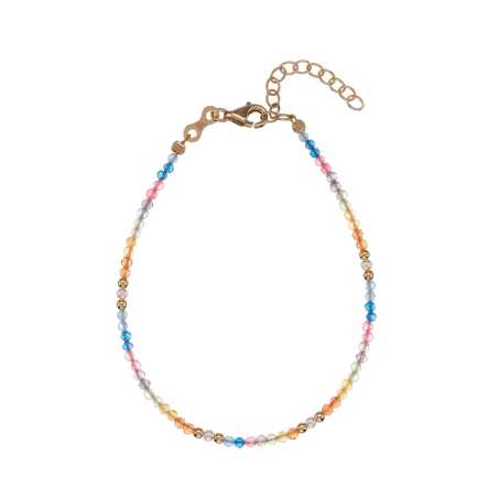 Pozlacený náramek s barevnými korálky jadeitu AL4934-Oro Alisia
